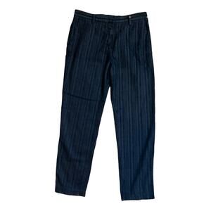 NWT Myths Italy Navy Cord Straight Trouser Pants Women’s Size 8 Academia